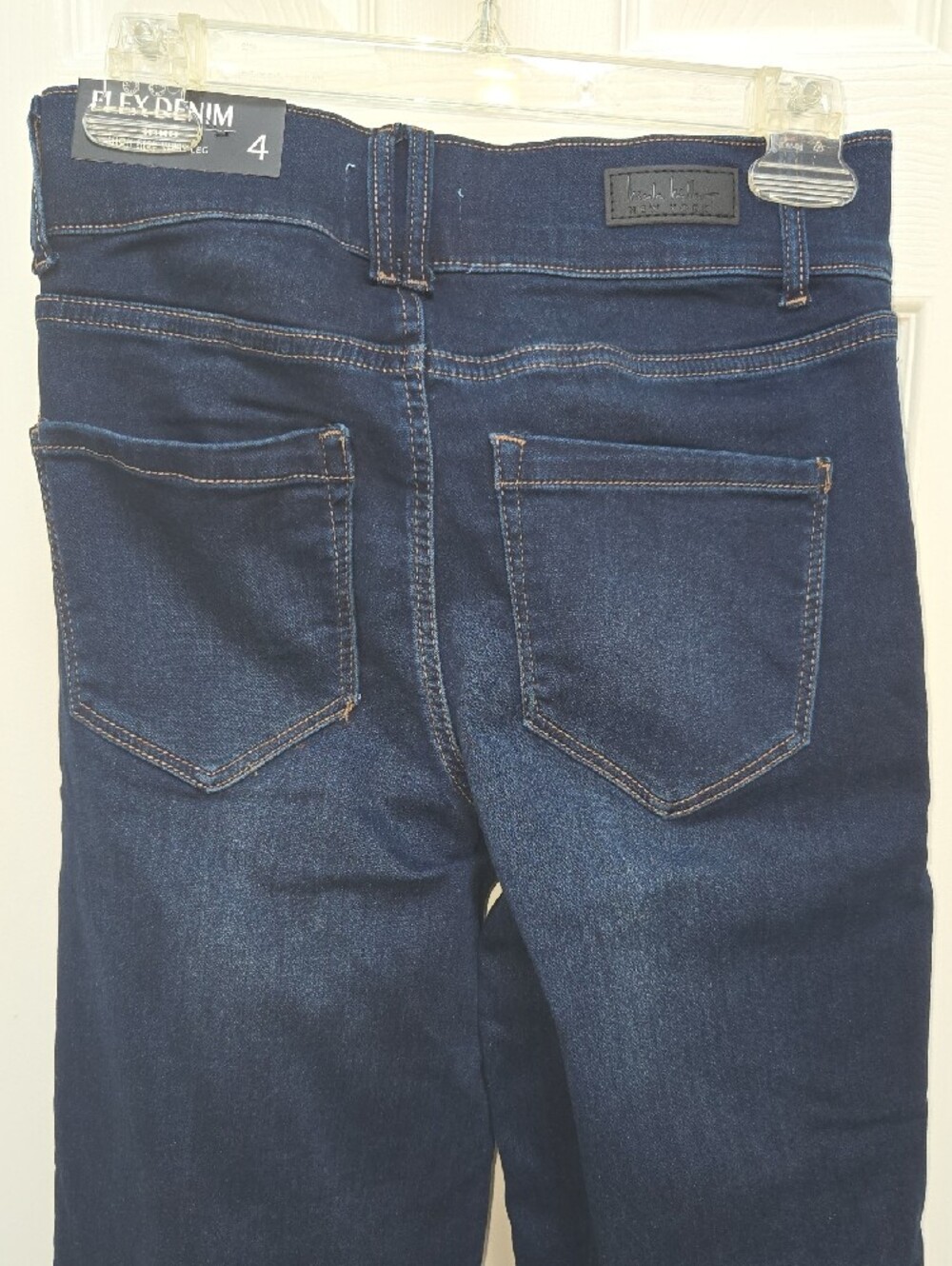 Nicole Miller Dark Blue Wide Leg Flex Denim Jeans - Picture 5 of 5